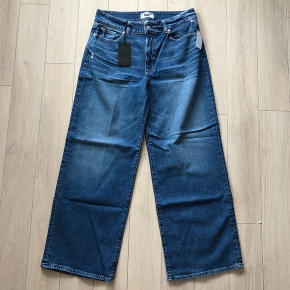NWT Paige Sasha 32”petite High Rise Wide Leg Jeans MODERNISM Anthropologie - Picture 2 of 16